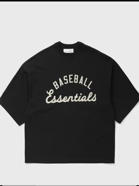 NWT. Mens Large. Fear of God Men’s Black Short-Sleeve Baseball Essentials Tee